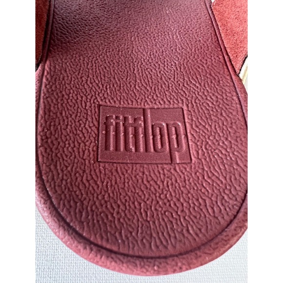 FitFlop Women Sandals Lulu Shimmerweave Slide Shoes in Clay Brown Size 9 New - Picture 5 of 7